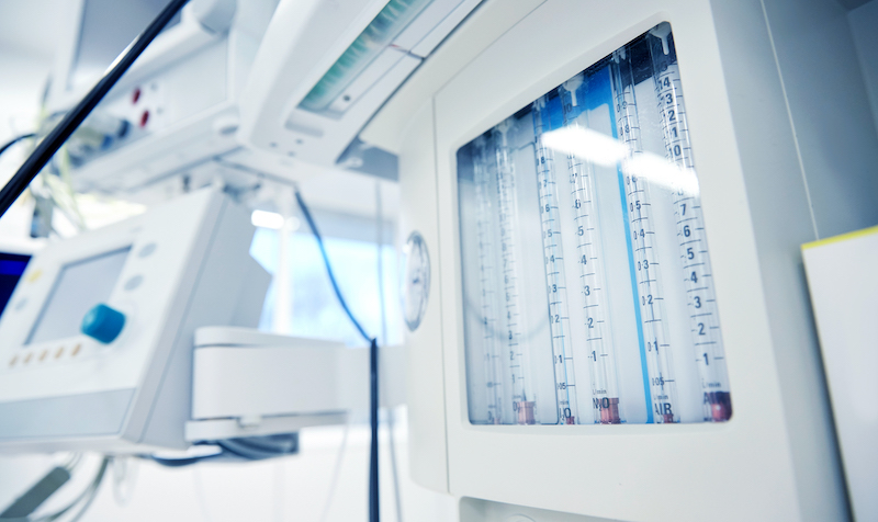 anesthesia machine at hospital operating room Anesthesia machine in a hospital operating room